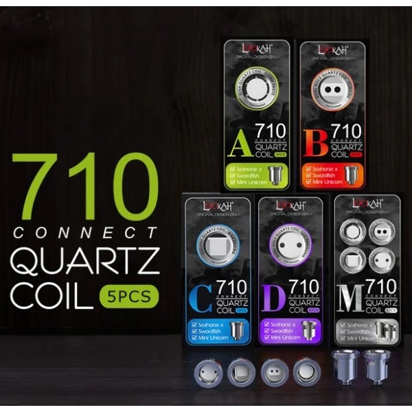 Lookah 710 Connect Quartz Coils 5pk, thc, wax, dab, concentrate, dragon